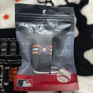 MLB Navy blue AirPods Case with Astros Emblem